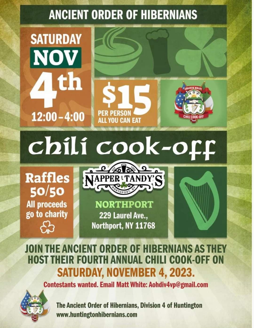 Nov 4 Hibernian Chili CookOff Northport, NY Patch