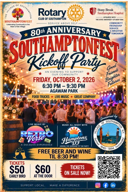 Southamptonfest Southampton Rotary 80th Anniversary Cocktail Party
