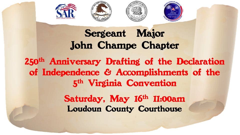 250th Anniversary Drafting of the Declaration of Independence & 5th Virginia Conven  #LoudounVA250
