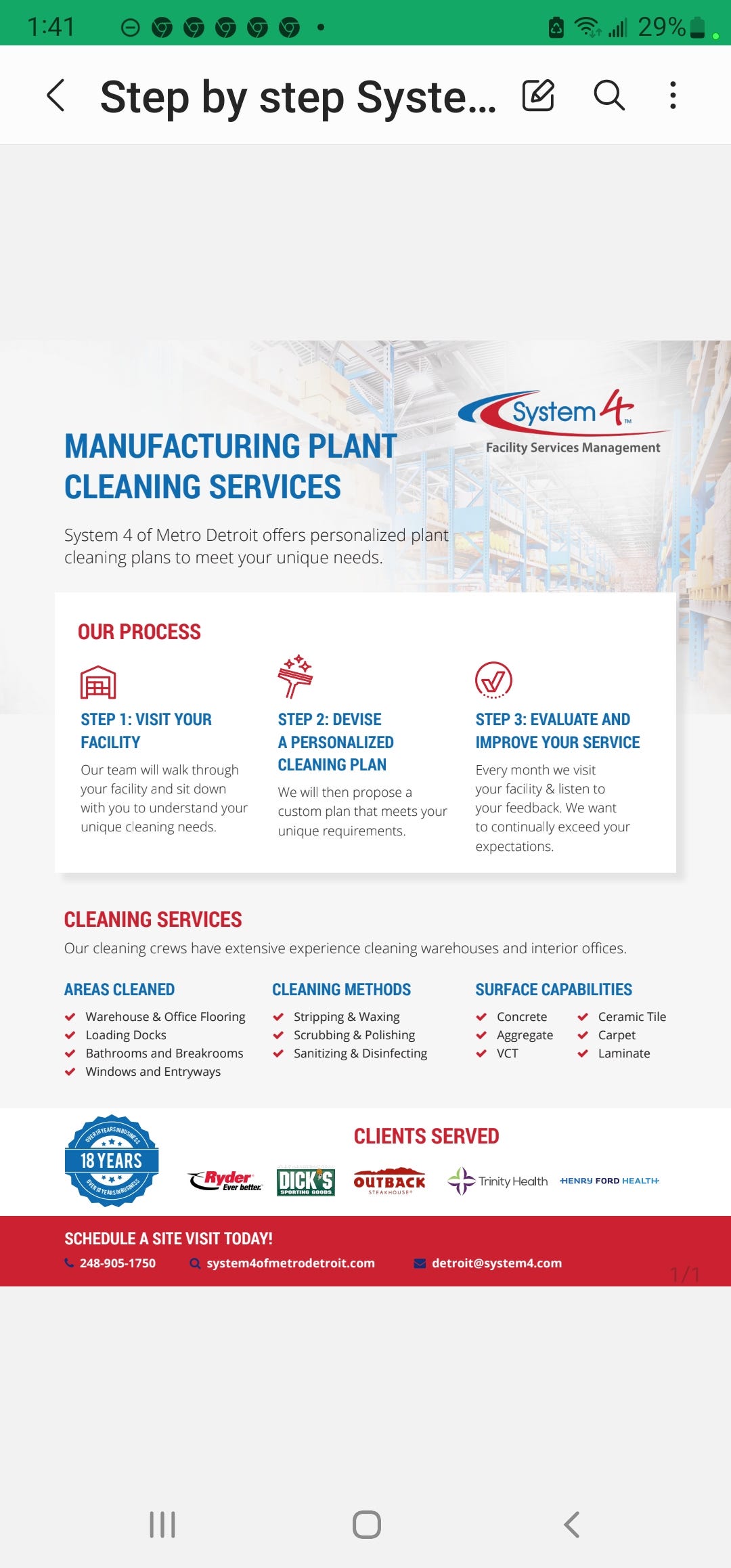 System 4 Facility Service Management