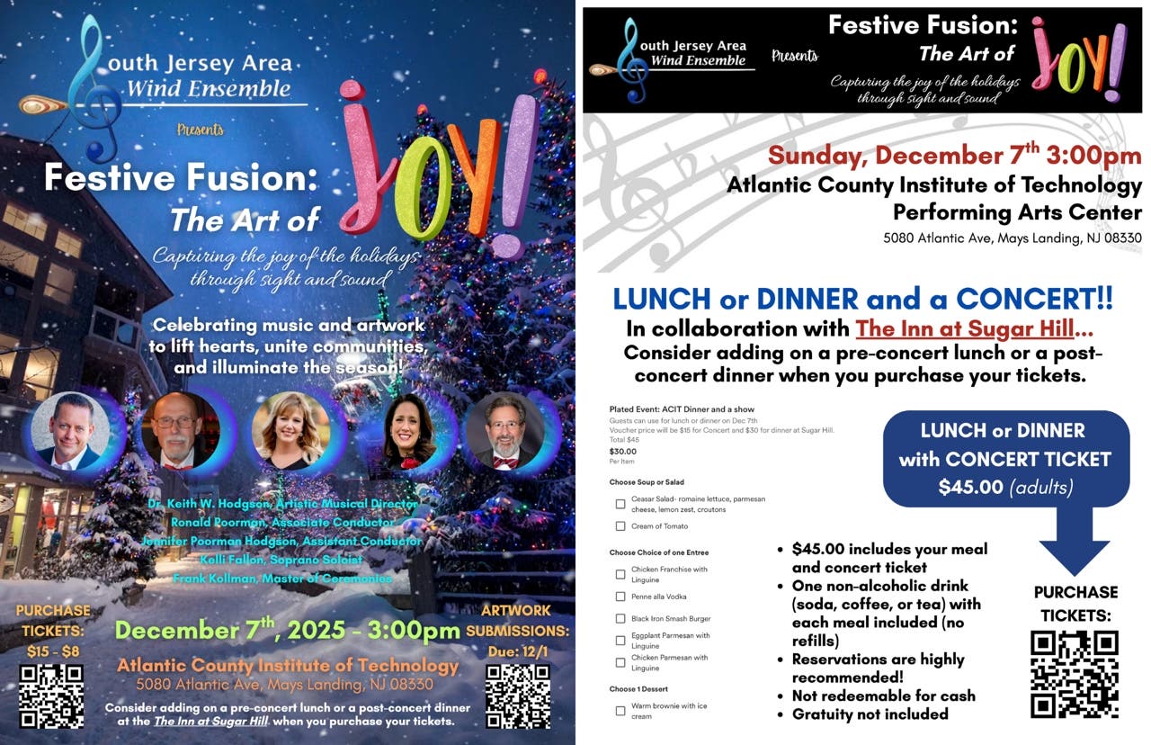 South Jersey Wind Ensemble presents Festive Fusion: The Art of Joy!