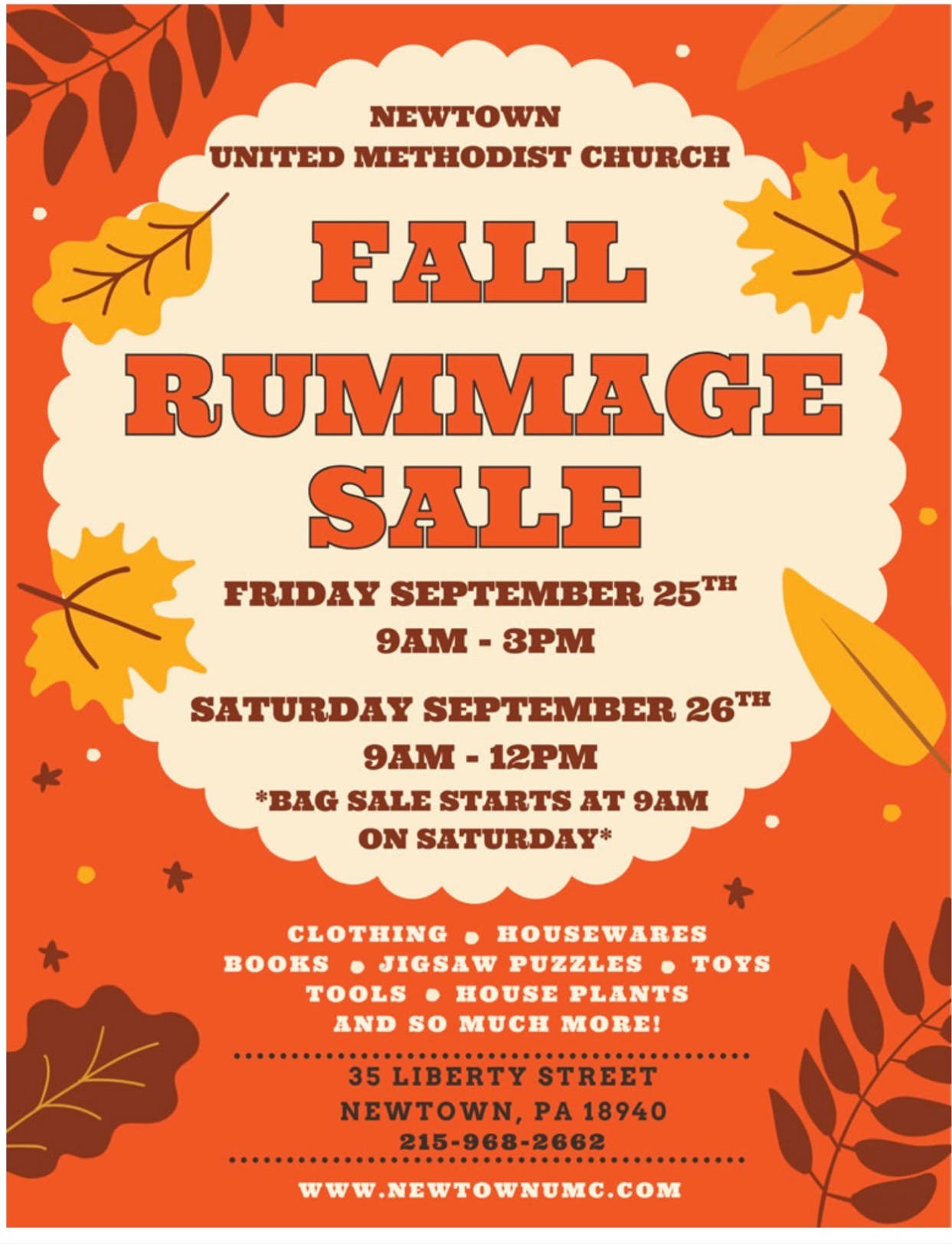 Newtown United Methodist Church Rummage Sale