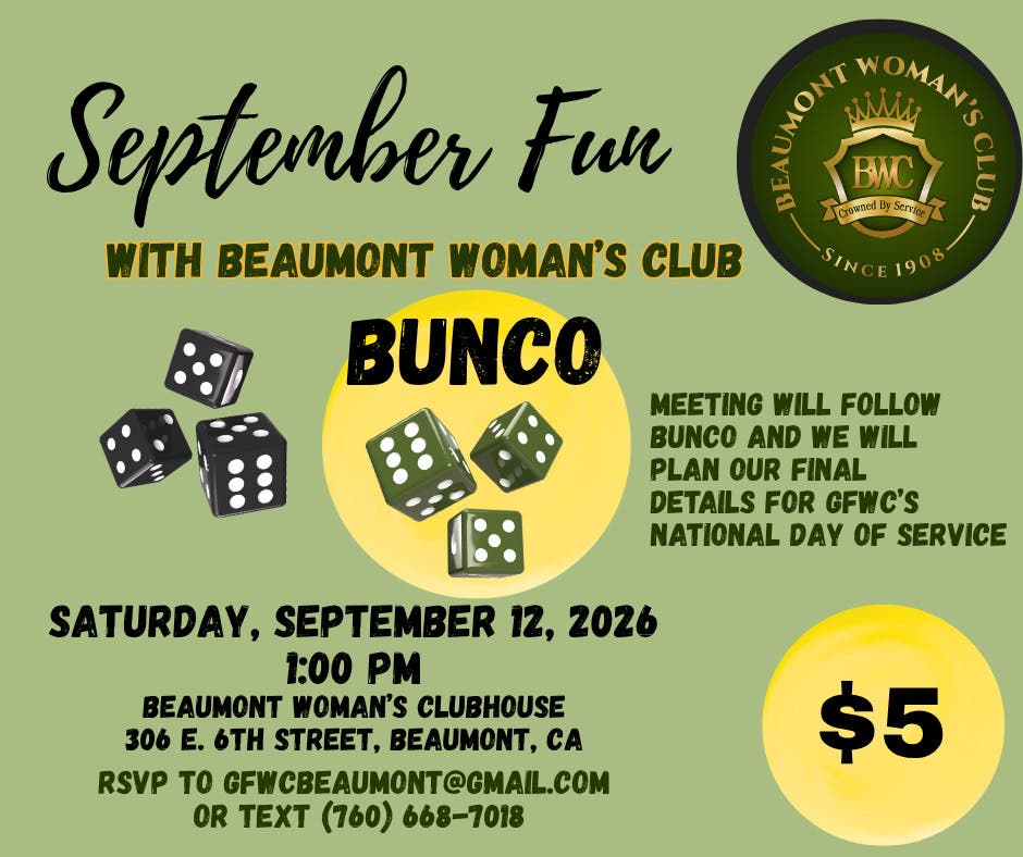 Bunco with Beaumont Woman's Club
