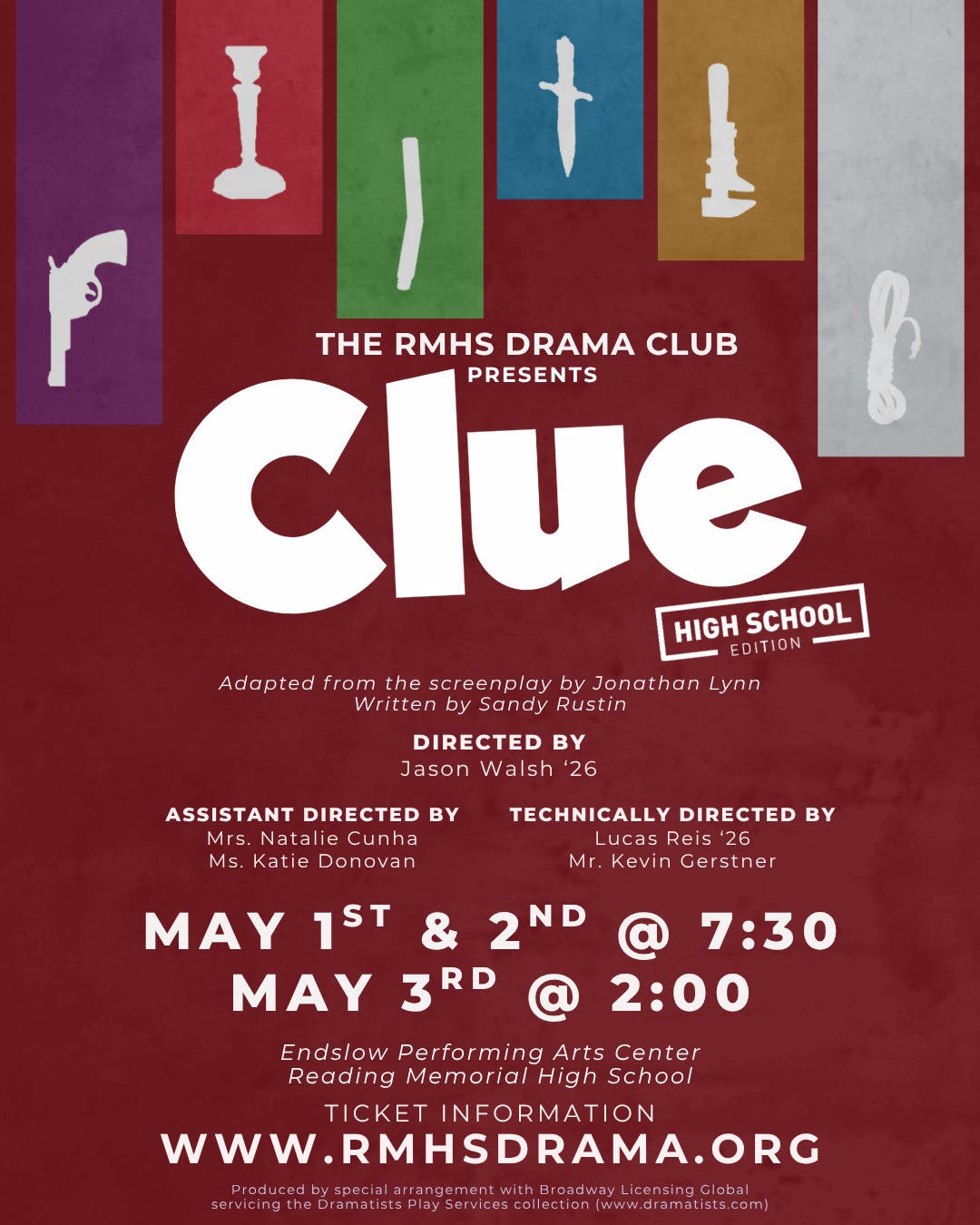 RMHS Drama Club Presents Clue: High School Edition
