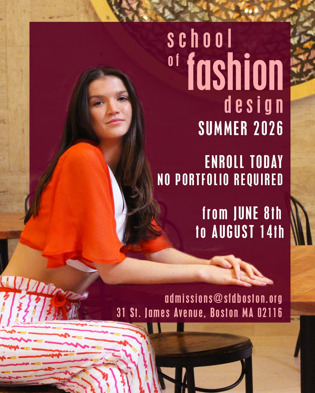 School of Fashion Design - Now Enrolling for Summer 2026