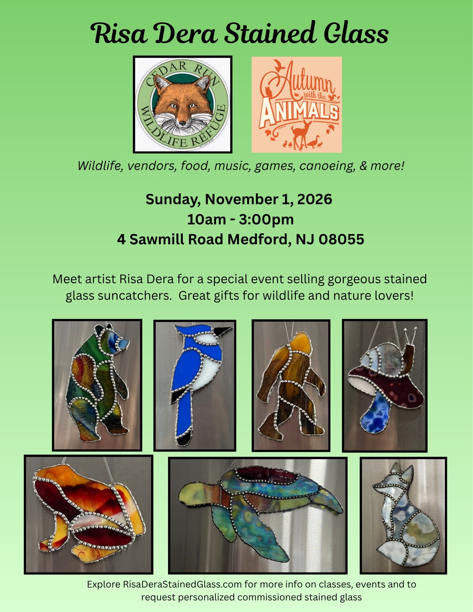 Autumn with the Animals - Risa Dera Stained Glass 