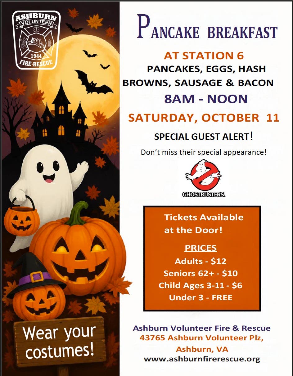 Pancake Breakfast & Halloween Fun at Ashburn Volunteer Fire & Rescue!