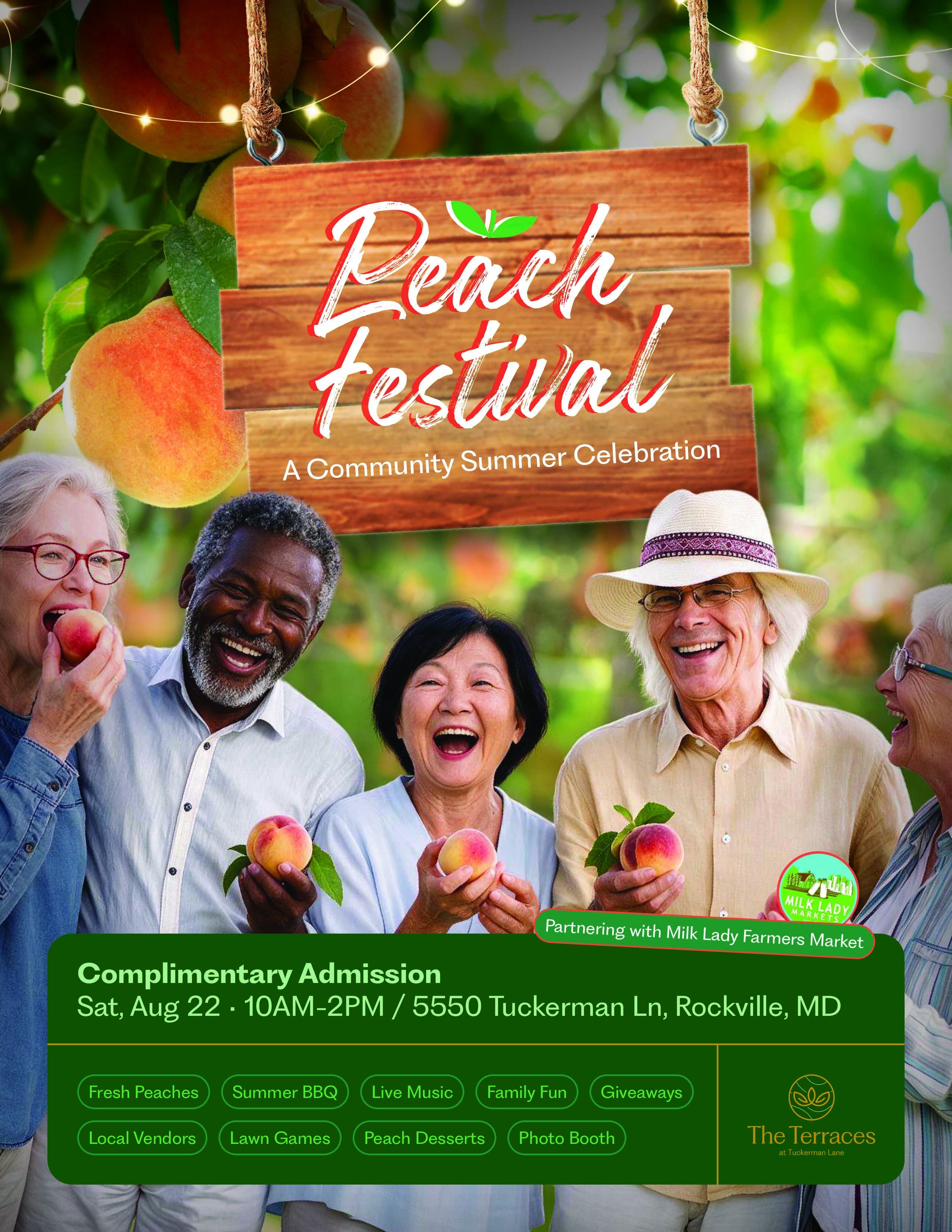 Aug. 22: Summer Peach Festival at The Terraces at Tuckerman Lane