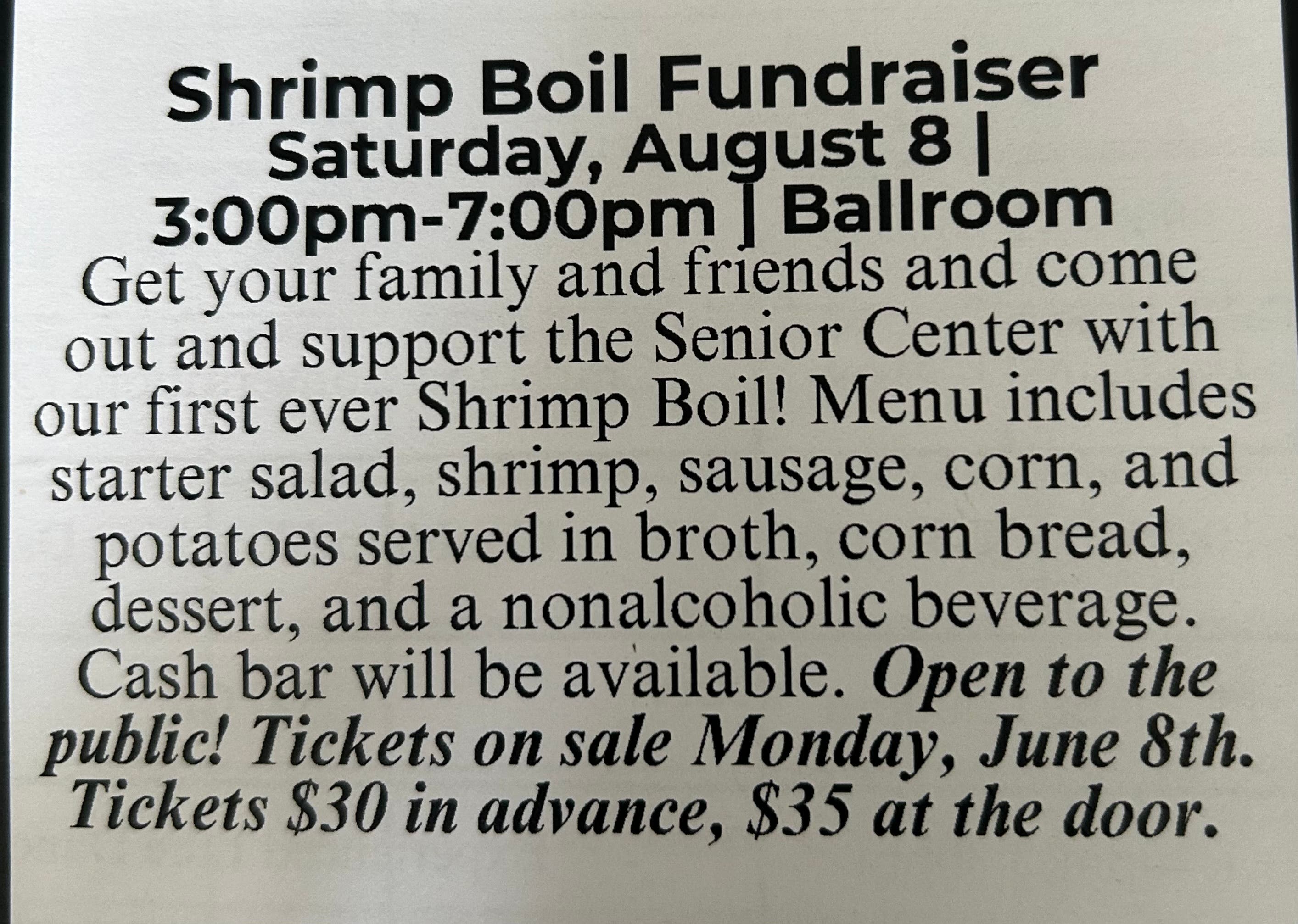 Shrimp Boil Fundraiser
