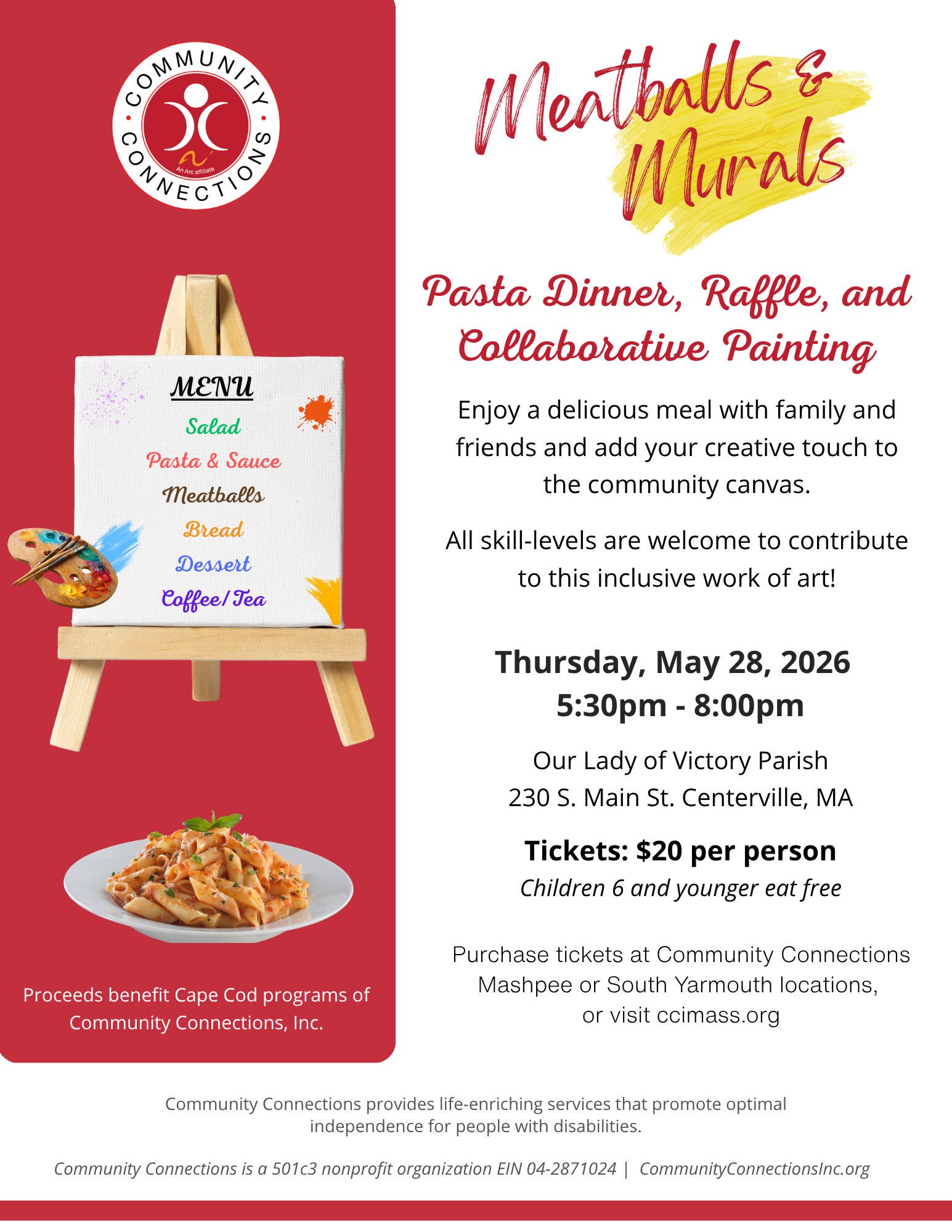 Meatballs & Murals - Pasta Dinner and Collaborative Art Fundraiser