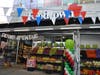 The exterior of Foodtown of Mount Eden is decorated with balloons and flags for its grand opening on Jerome Avenue.