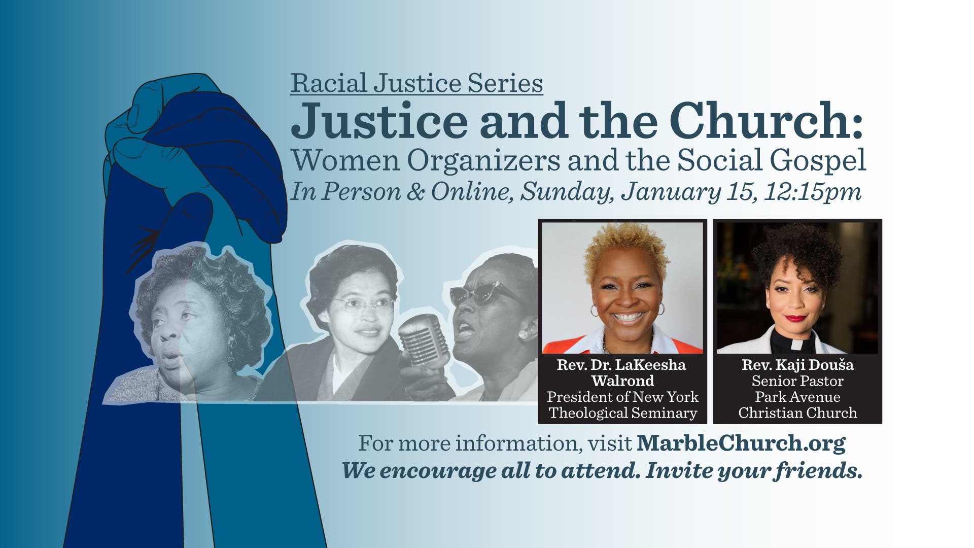 Jan 15 Marble Church to Present ‘Justice and the Church Women and