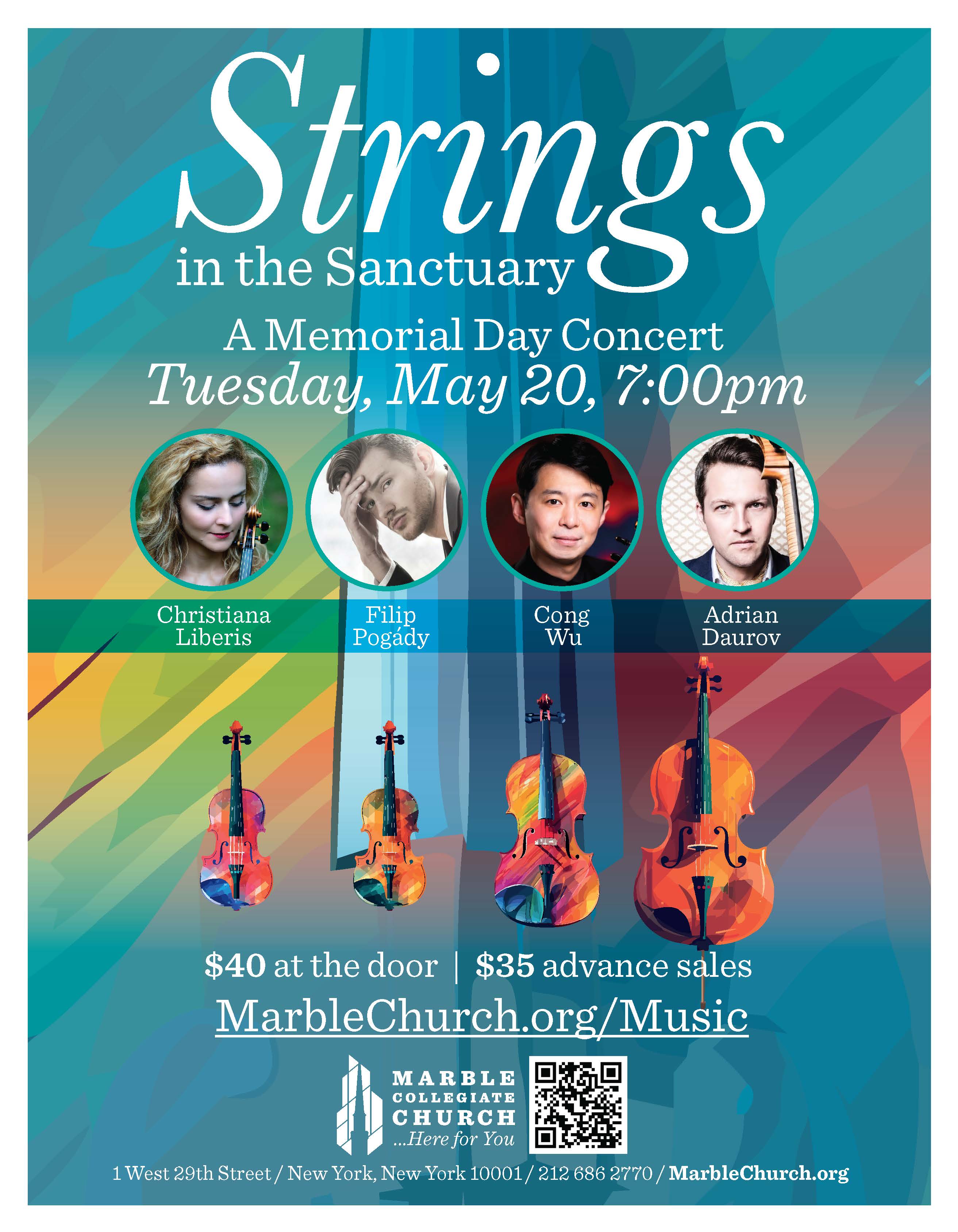 'Strings in the Sanctuary,' A Memorial Day Concert at Marble Collegiate Church