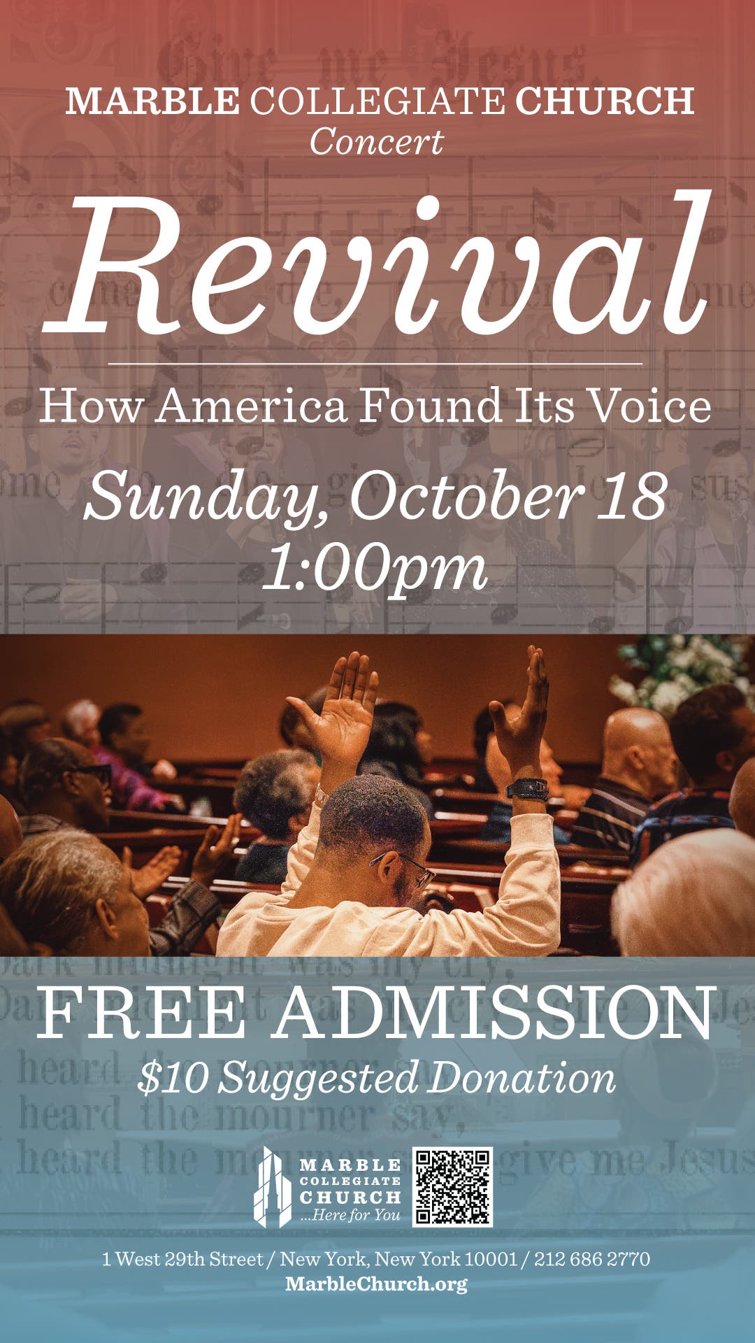 Revival: How America Found Its Voice Concert at Marble Church