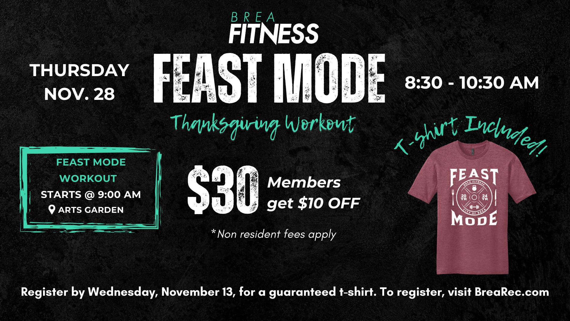 Nov 28 | Feast Mode at Brea Fitness! 🦃💪 | Orange County, CA Patch
