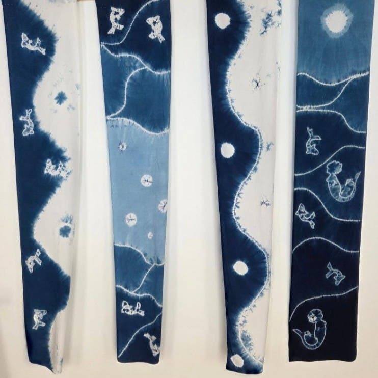 Indigo Natural Dye & Shibori: Ori-nui & Itajime (Stitch & Fold)