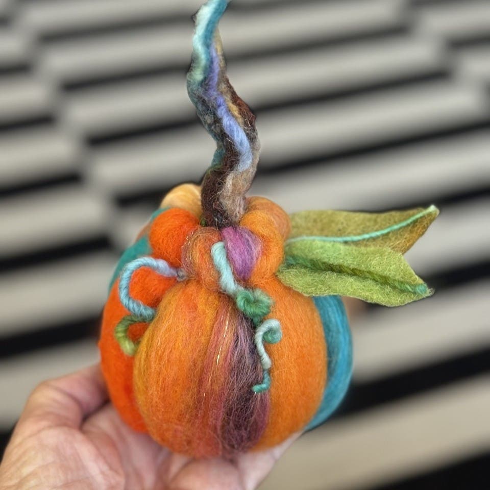 Learn to Needle Felt a Whimsical Pumpkin
