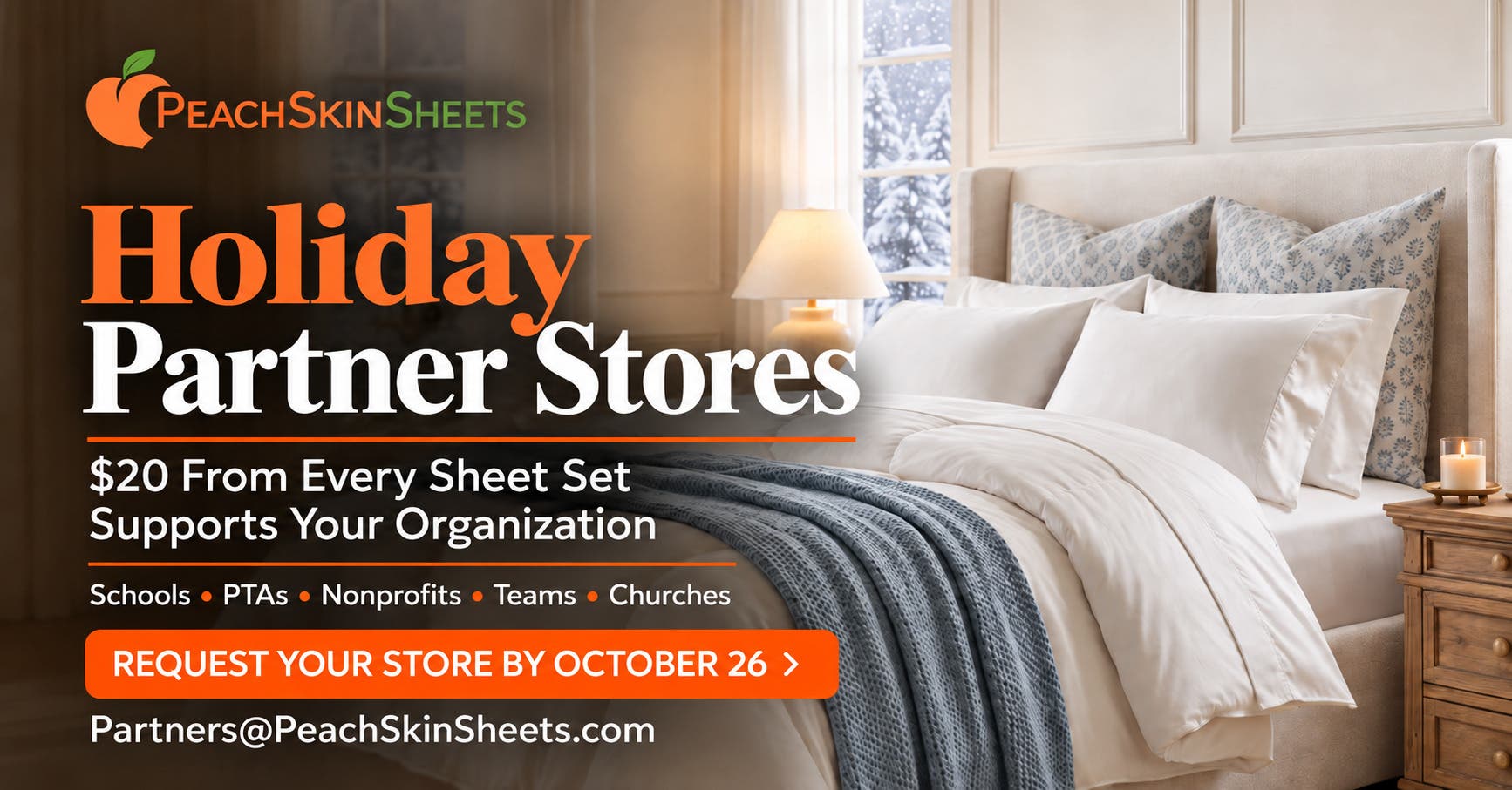 PeachSkinSheets Offering Holiday Partner Stores That Give Back to Schools, PTAs, & Nonprofits