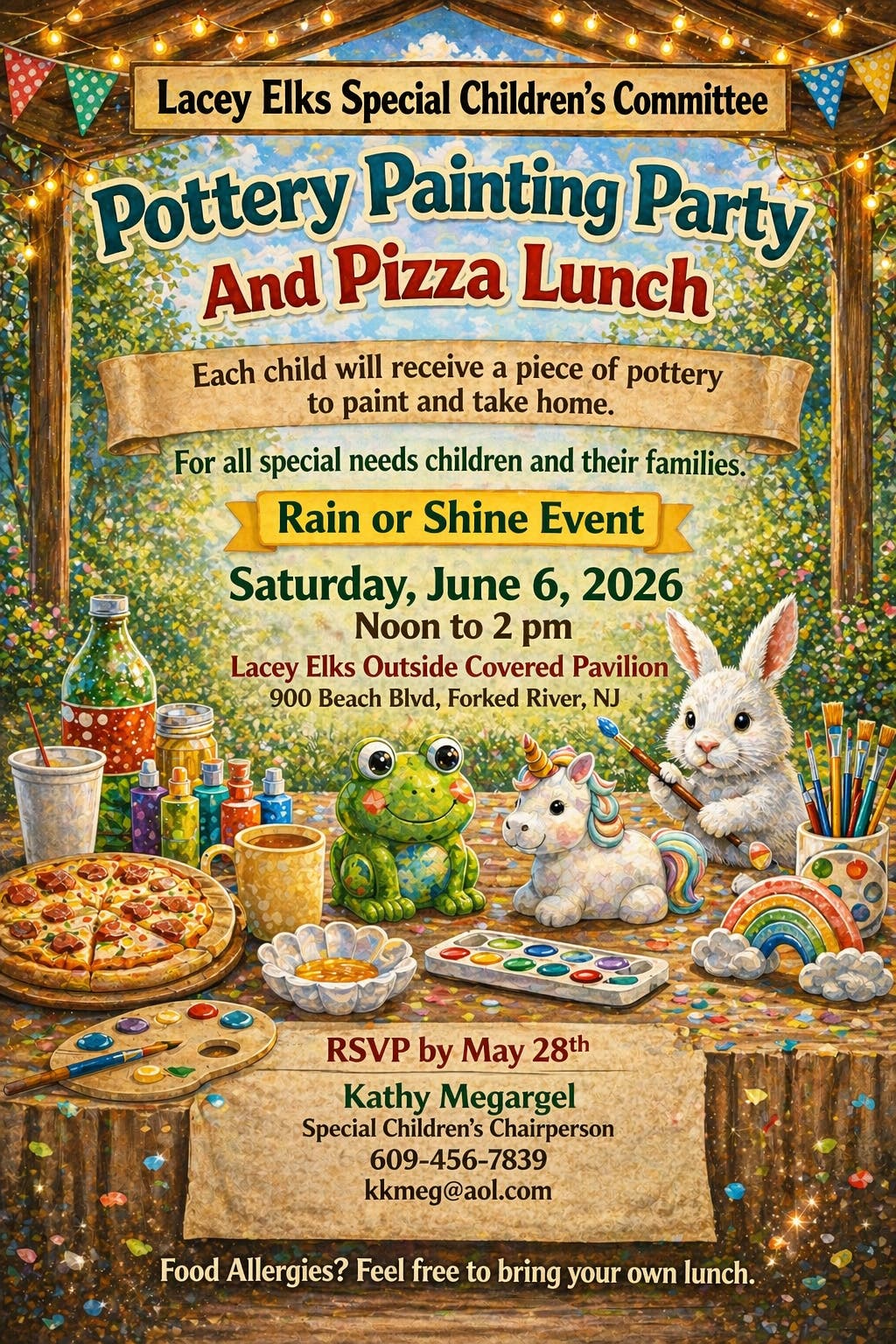 Pottery Painting Party And Pizza Lunch