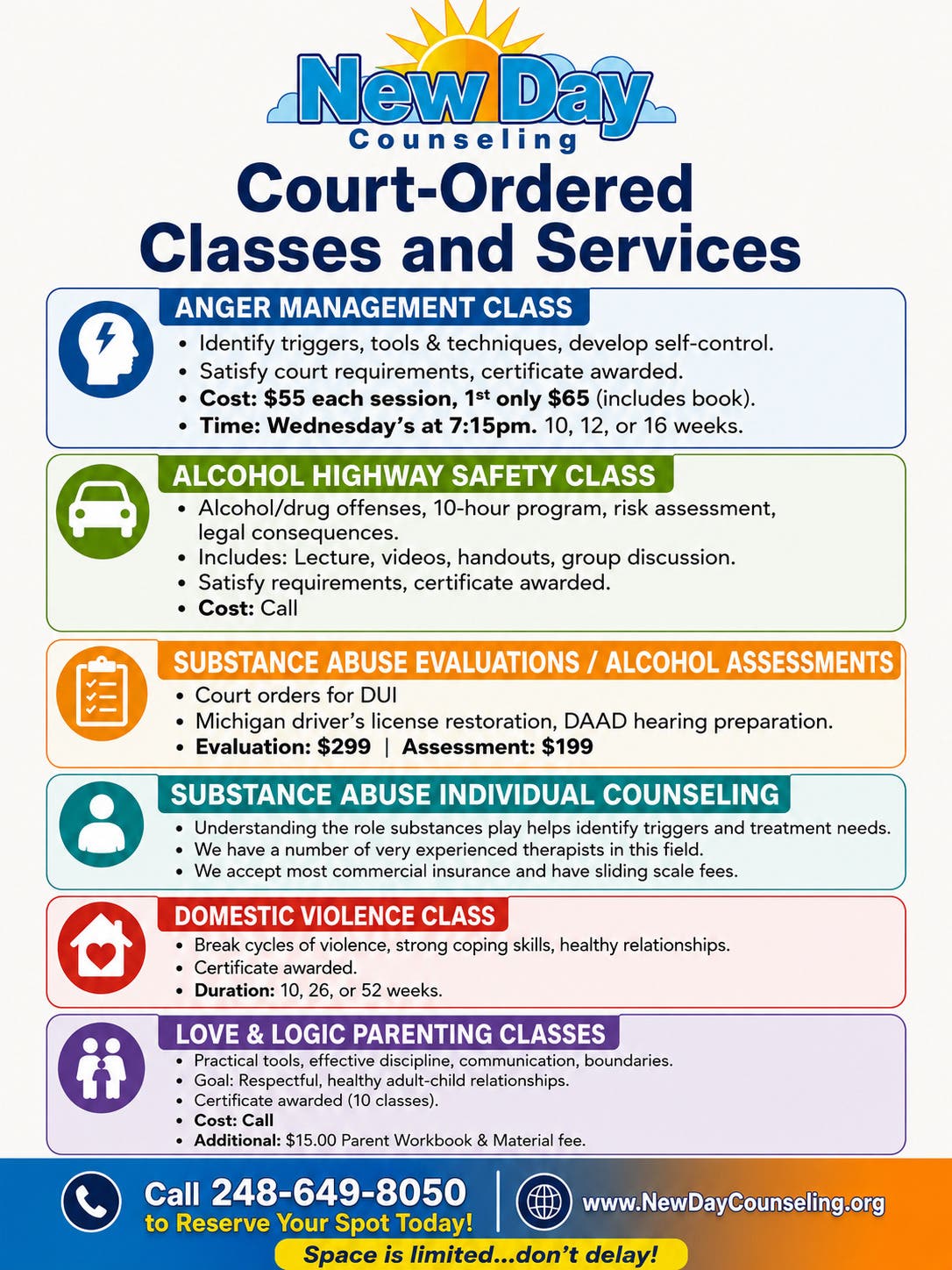 New Day Counseling "Court Order Classes"