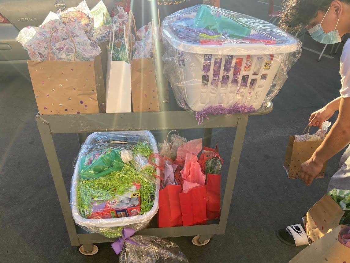 Helpful items given out were gift cards, laundry baskets, pillows, blankets, bath towels, detergent, soap, wipes, trash bags, silverware, measuring spoons, plastic bowls, candles and can openers.