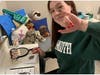 Upper School student, Cara Marantz, takes her fingerprints for a Roycemore Forensic Science class that has moved online.
