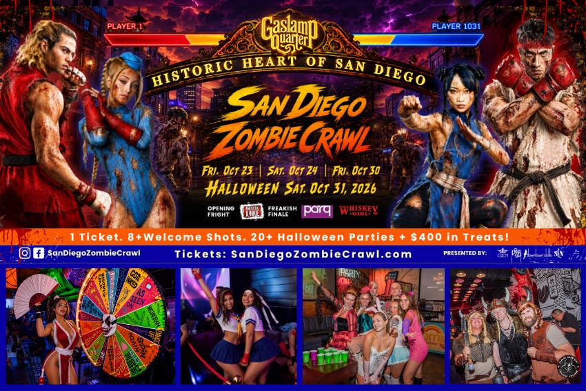 2026 San Diego Zombie Crawl | 2 Halloween Weekends: Oct 23, 24, 30, 31!