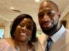 Yvette Wooten, Director of Permanency Services for Boys & Girls Village with speaker Michael Howard