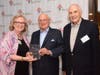 Richard Silver receives the 2019 SilverSource Champion Award. L-R: Kathleen Bordelon, Richard Silver, Jerome Berkman