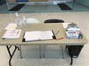Faculty, staff and students are required to sign-in at a security desk where gloves and masks are available