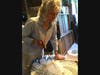 Lydia Viscardi at work in her studio in Newtown, CT.