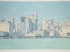 New York Skyline, 31/250, 1980 by H.N. Han. Screen-print on Somerset white satin paper.