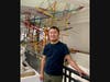 South Korean artist Jongil Ma stands before his sculpture entitled ‘Be There When You Return’ at Housatonic Community College.   