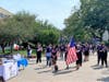 The crowd kicked off their step count by walking as a group to Perry Memorial Arch at Seaside Park. WTNH News 8 anchor and reporter Alyssa Rae Taglia (front left) hosted the event.
