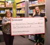 left to right, HCC Administrative Assistant Sue Franco who manages the Food Pantry stands with Maura O’Brien, Stop & Shop External Communications & Community Relations Manager.