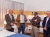 President of the Greater Valley Chamber of Commerce Bill Purcell, Custom Sleep Technology Co-Owner John Vester, Shelton’s President of the Board of Alderman John Anglace, and Custom Sleep Technology Co-Owner Bob Zukowski.