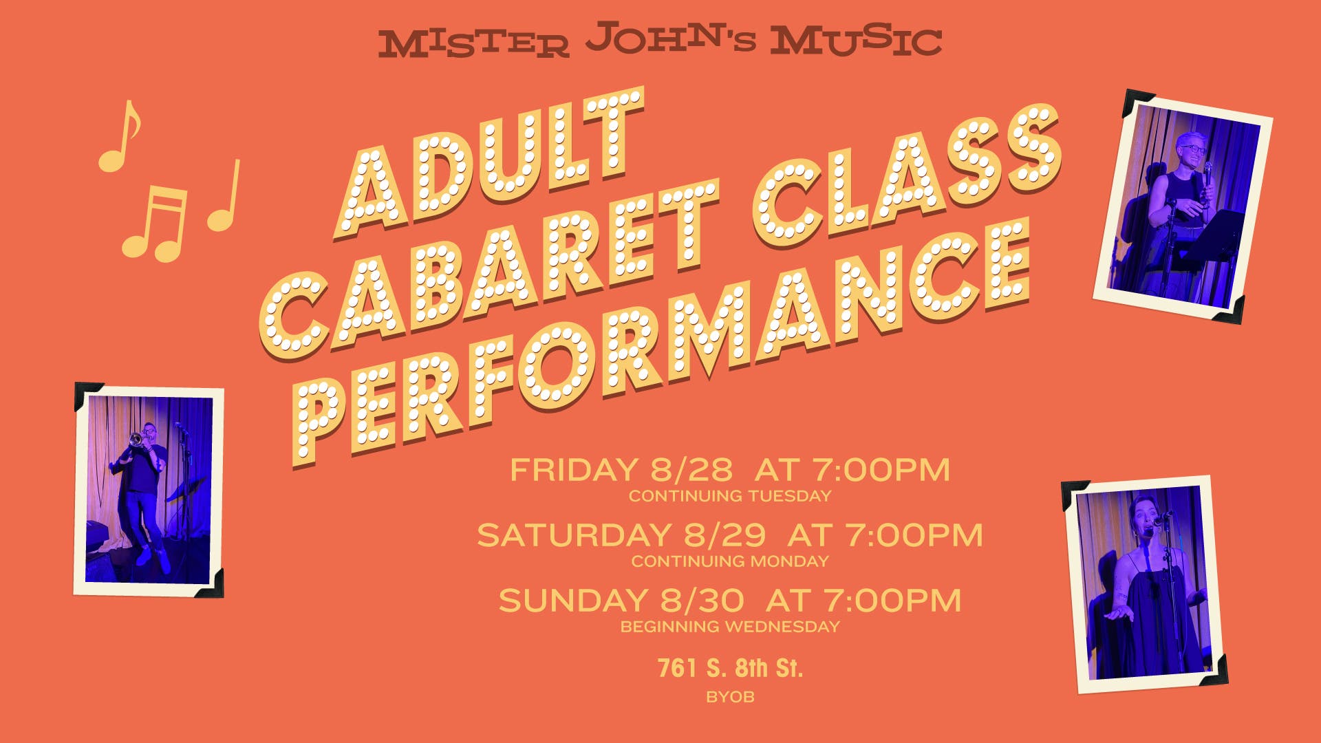 Mister John's Music Adult Cabaret Class Performances