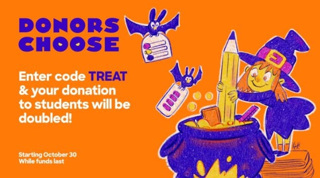 Donors Choose 2x donation using promo code