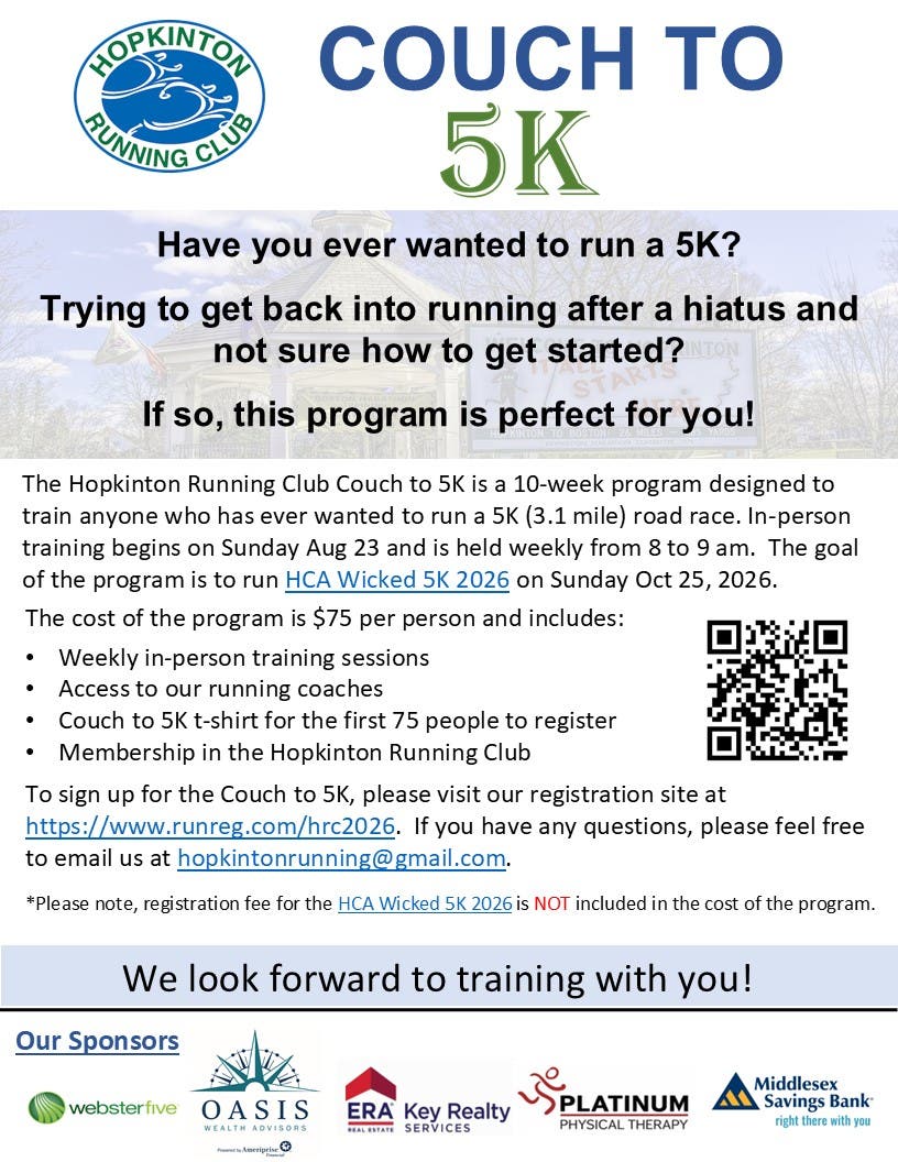 Hopkinton Running Club Couch to 5K 