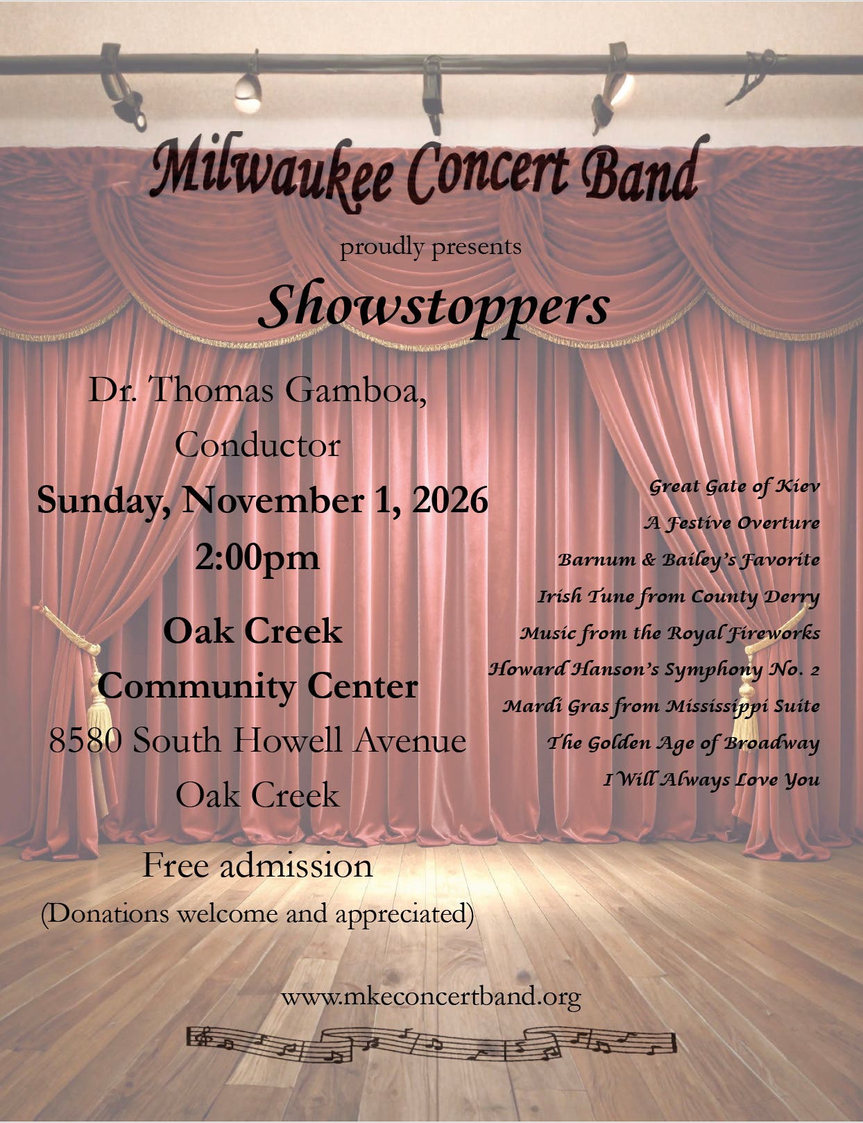 Milwaukee Concert Band Presents Showstoppers!