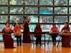The Seattle Chinese Orchestra Ensemble (from left Tingting Chang, Mei-Fang Huang, Yajing Yang, Ming Doo, Angel Yan, Vivian Tao.)