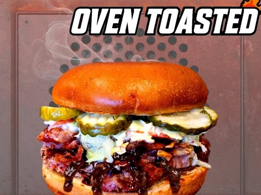 Mr. Pickle's new Pit Boss stacks oven-toasted pulled pork, barbecue sauce, creamy coleslaw and pickle chips on a brioche bun.