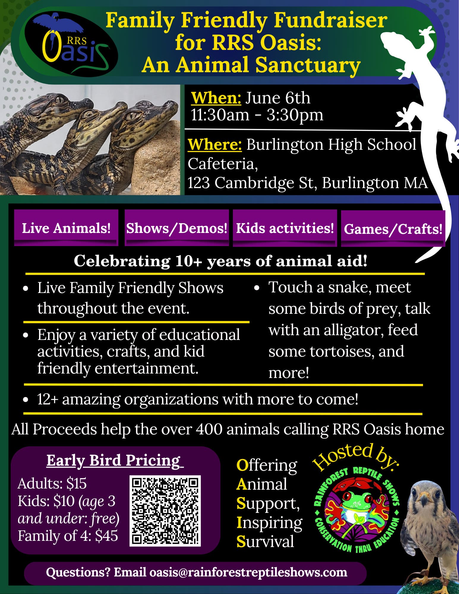 Meet Live Animals! Family Event Supporting RRS Oasis Animal Sanctuary