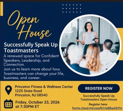 Successfully Speak Up Toastmasters Open House
