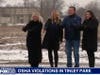 Park Board members Ryan, Rubino, O'Donovan, and Project Manager Maloney, without any personal protective equipment (PPE), enjoy a demolition press show with IL officials Hastings & Rita. Residents question their competence & disregard for public safety.