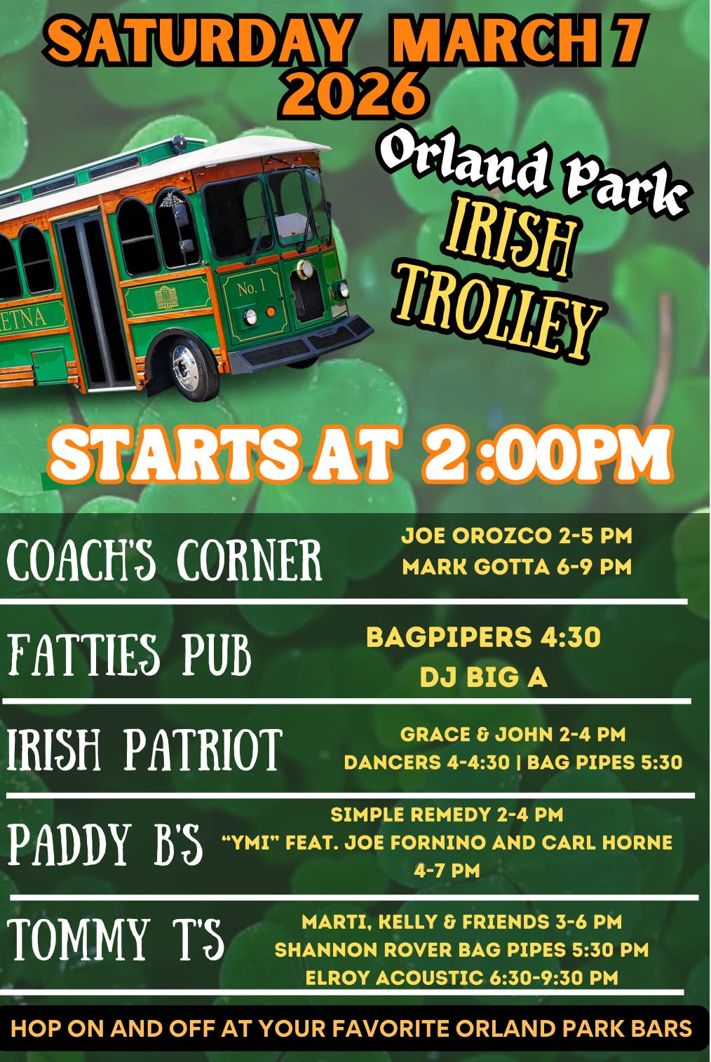 Orland Park Trolley crawl 