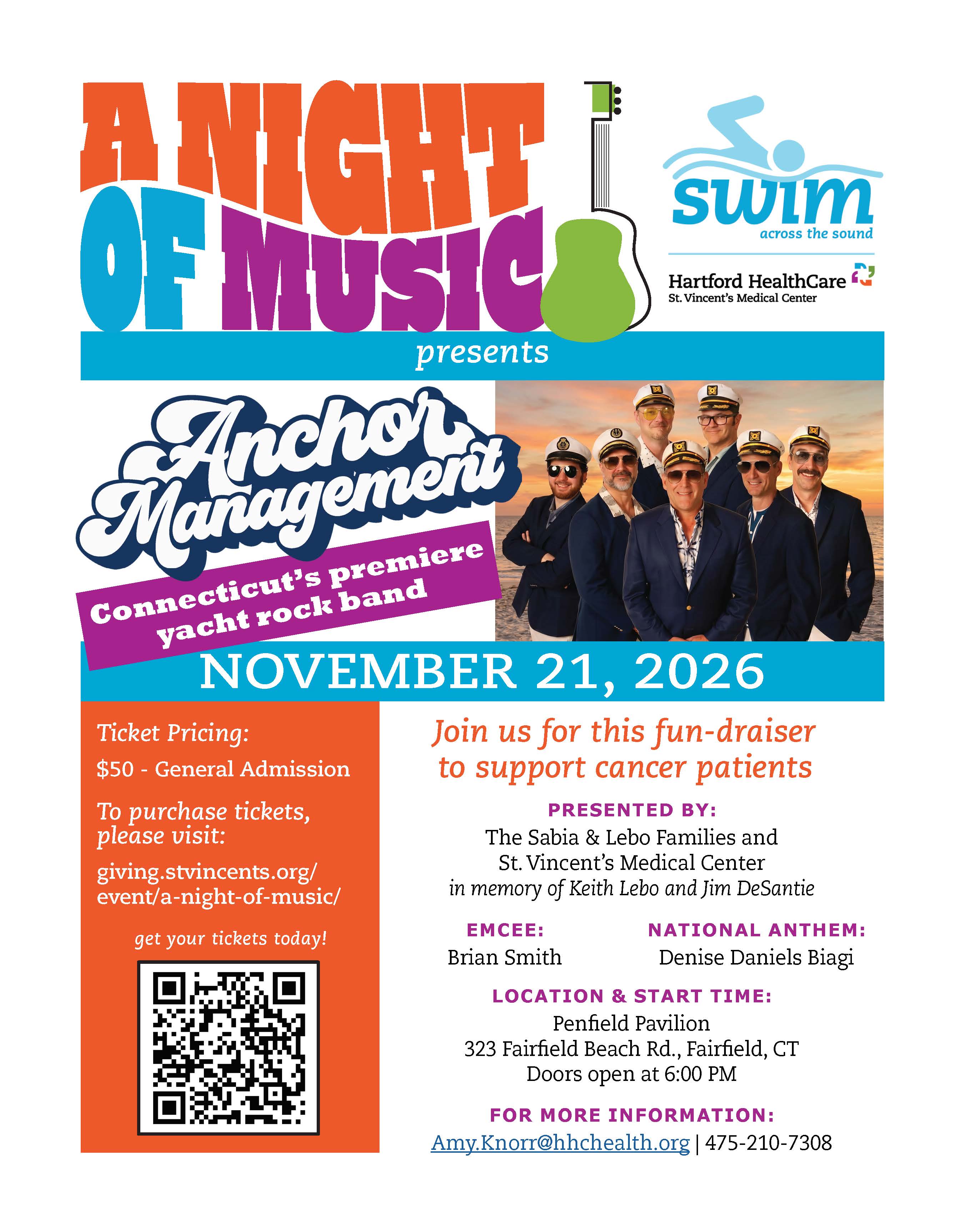 Yacht Rock benefit concert w/Anchor Management for Swim Across the Sound