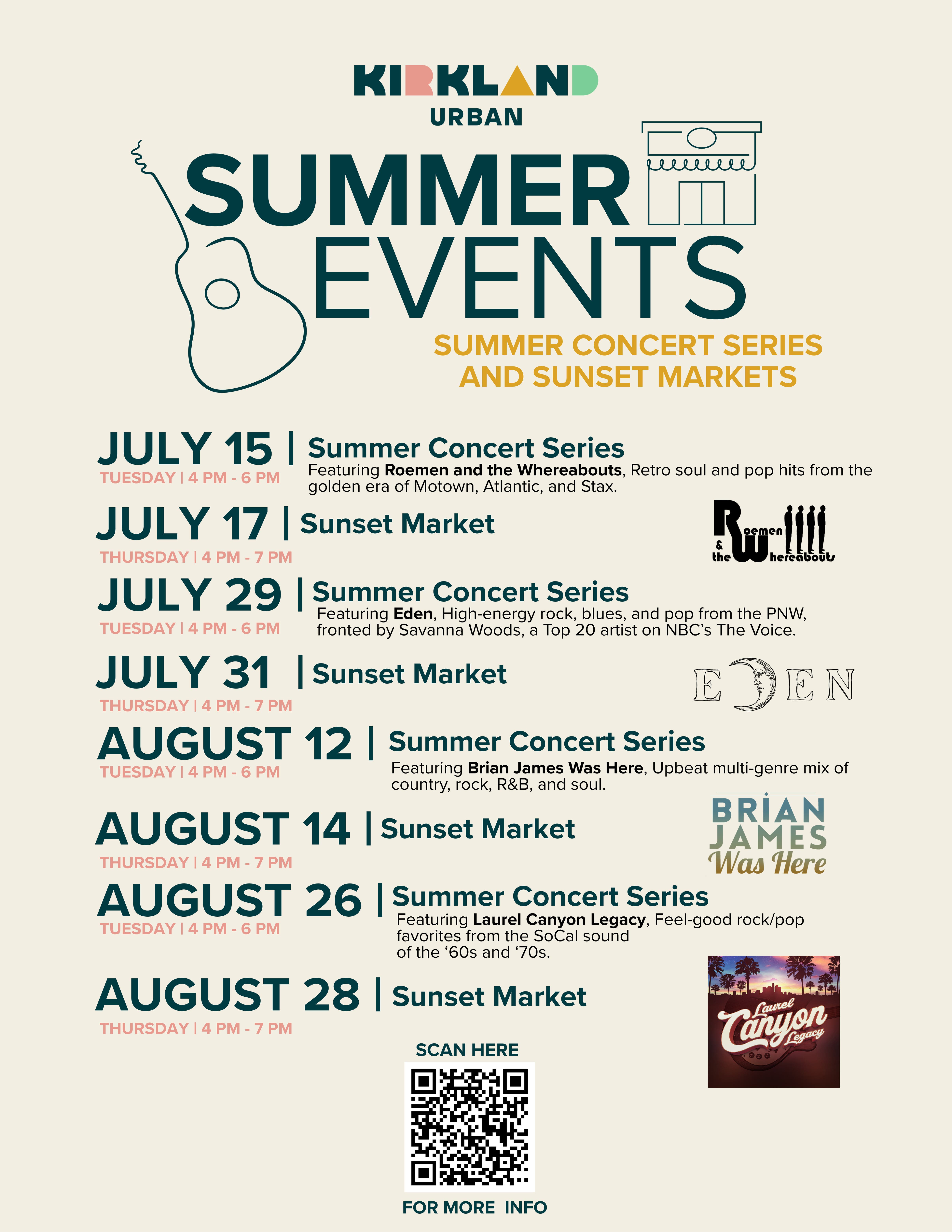 Roemen and the Whereabouts at the Summer Sounds Concert Series at Kirkland Urban!