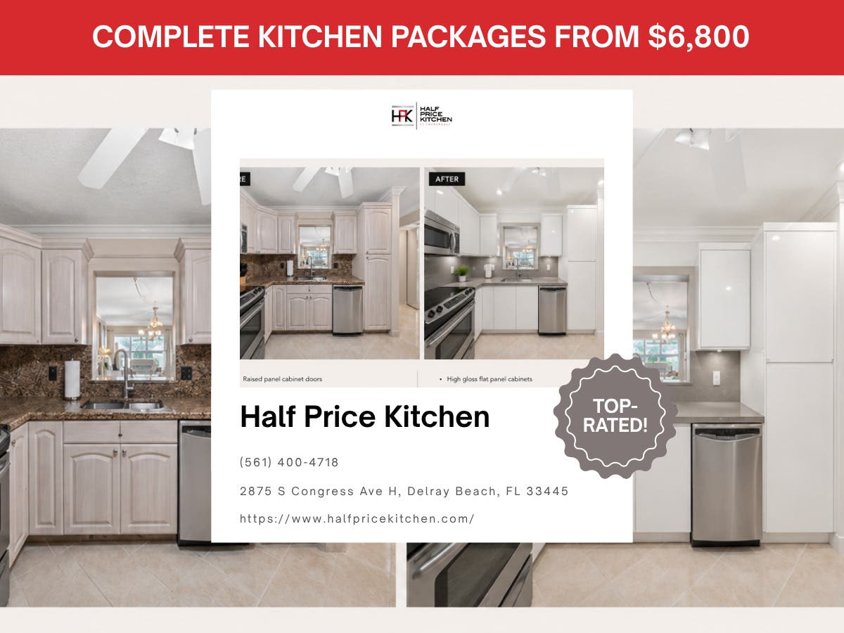 Beautiful Kitchen Upgrades for Davie, FL with Half Price Kitchen
