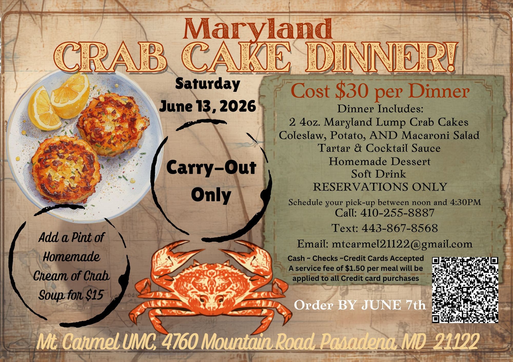 Maryland Crab Cake Dinner
